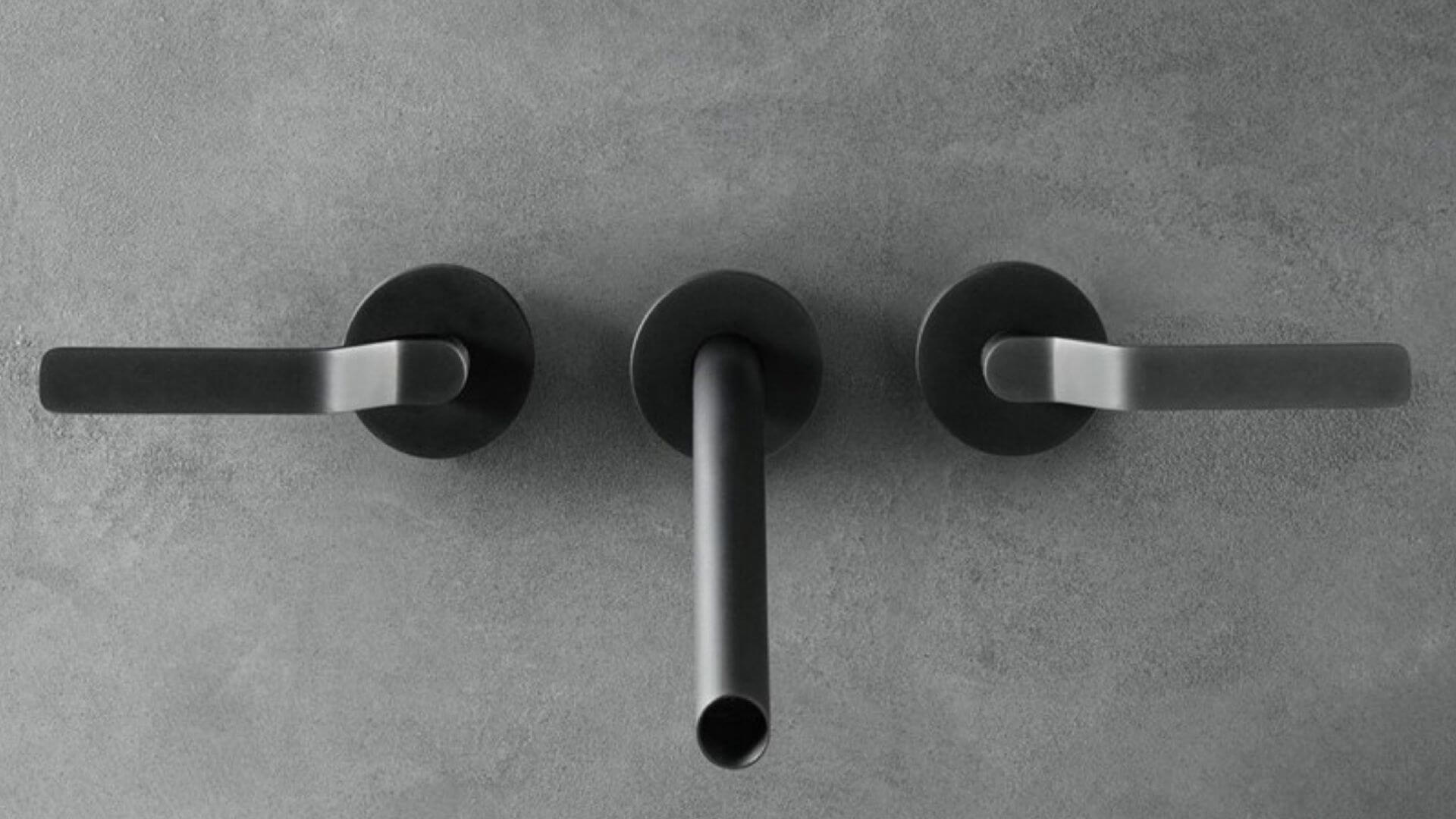 Black Bathroom Wall Mounted Tap