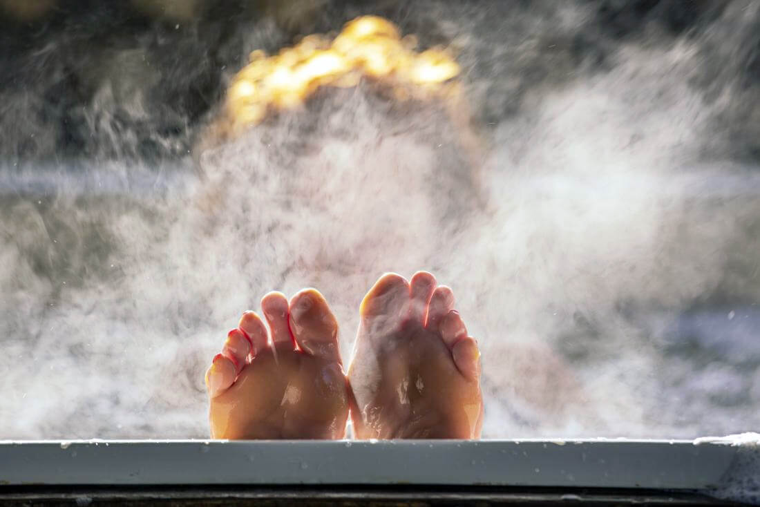 Hot Water Steaming From Bath Hot Water Steaming Bath